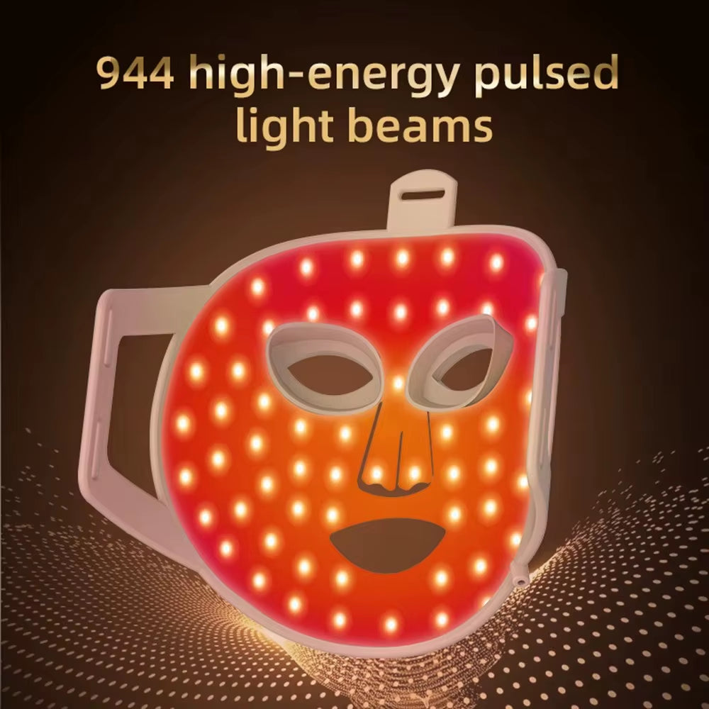 Masque Facial De Thérapie À La Lumière Rouge Infrarouge LED, 8 Couleurs, Lumière Nir Photon, Soin De La Peau Pour Le Visage, 850Nm, Nouveau
