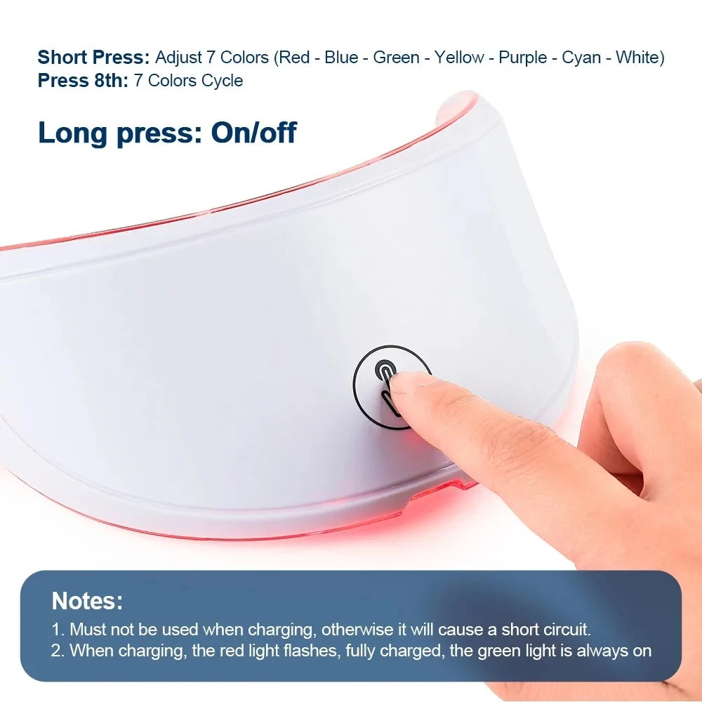 Masque Facial LED À Batterie Rechargeable