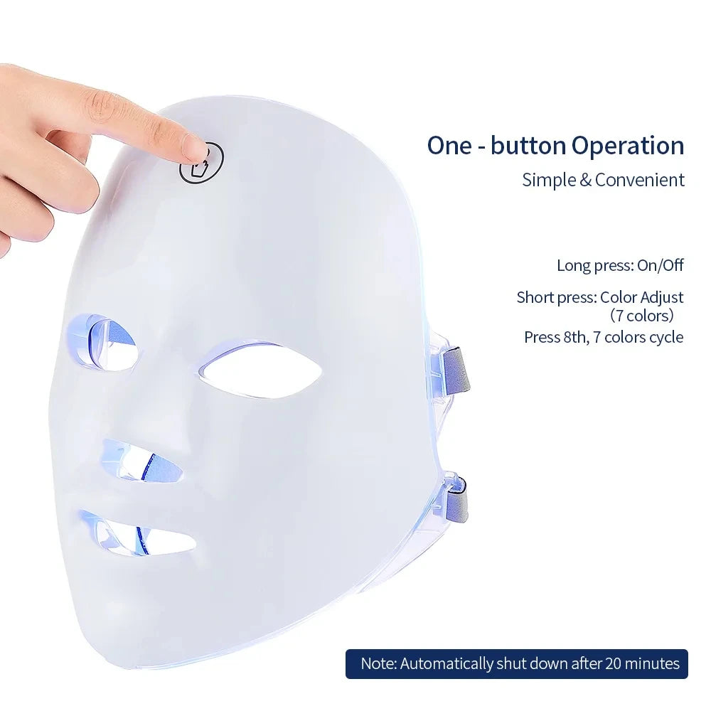 Masque Facial LED À Batterie Rechargeable