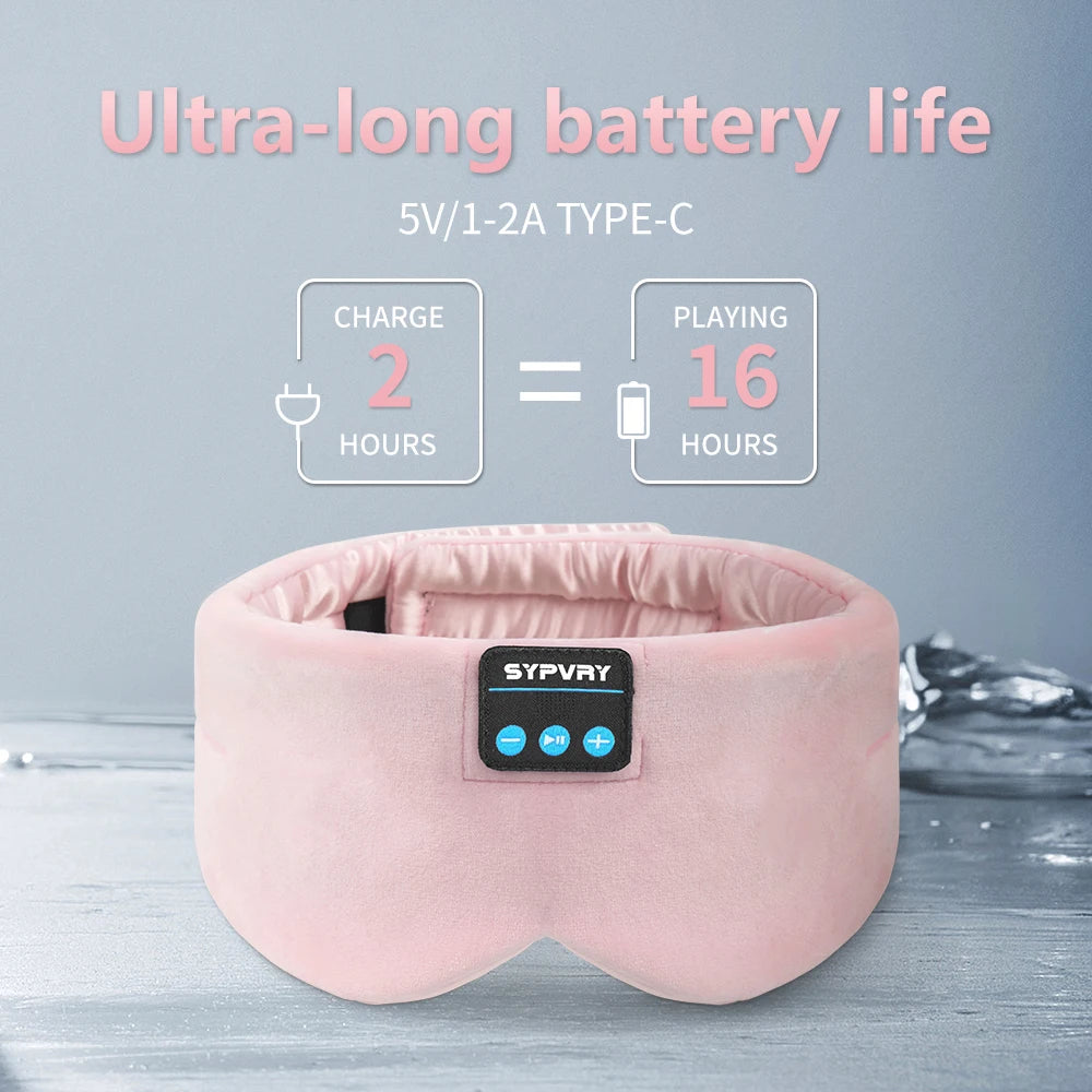 Casque De Couchage Masque Pour Les Yeux Bluetooth Pour Femmes Et Hommes, Masques Occultants De Musique Sans Fil Pour Dormeurs Latéraux, Cadeau De Voyage Pour L'Insomnie