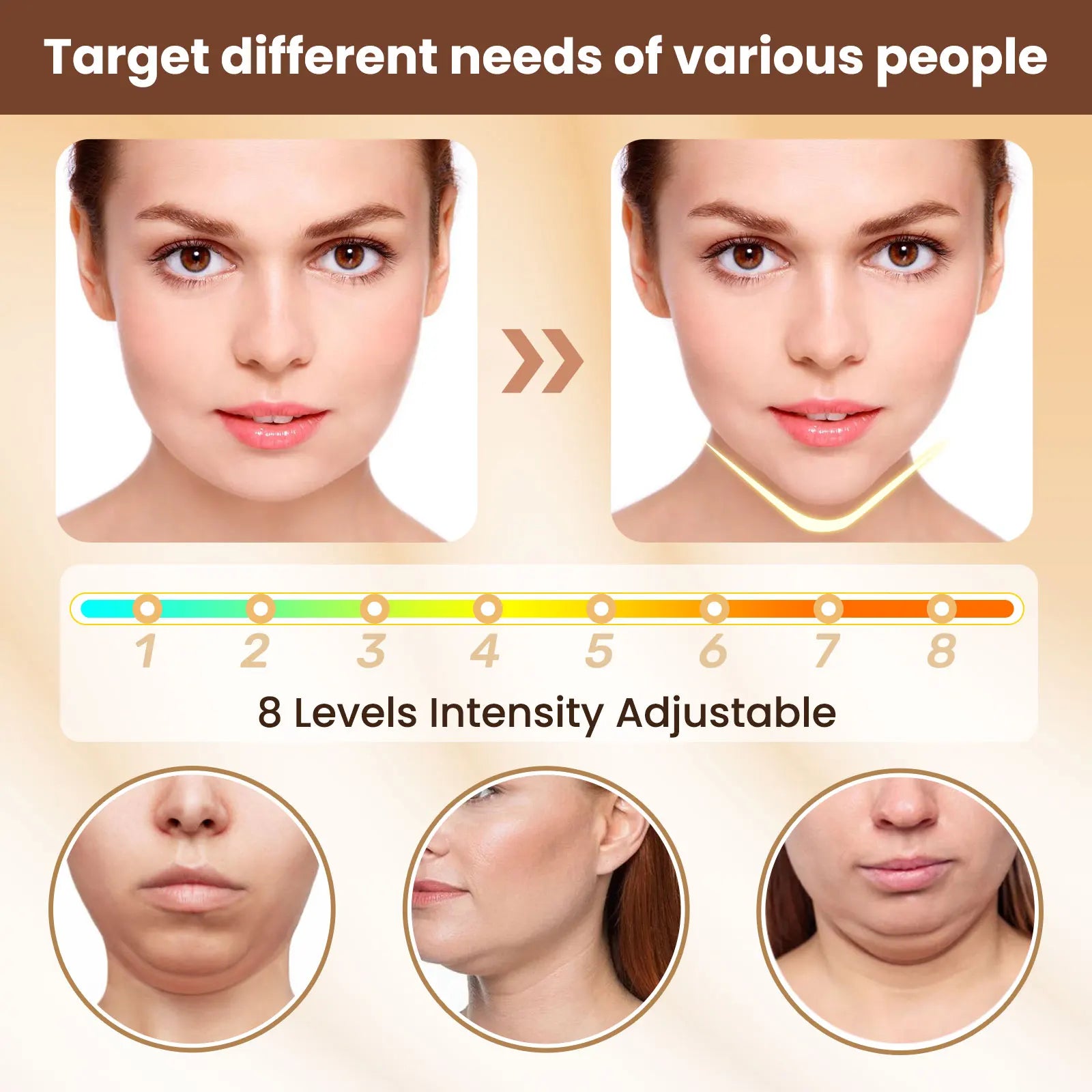 Appareil Électrique De Beauté De Lifting Du Visage En V