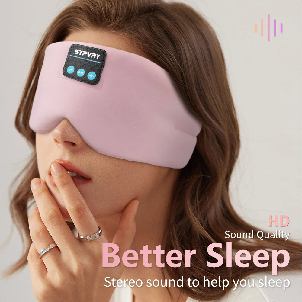 Casque De Couchage Masque Pour Les Yeux Bluetooth Pour Femmes Et Hommes, Masques Occultants De Musique Sans Fil Pour Dormeurs Latéraux, Cadeau De Voyage Pour L'Insomnie